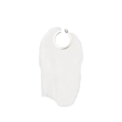 Alaïa Fringed Silver-tone Earrings In White