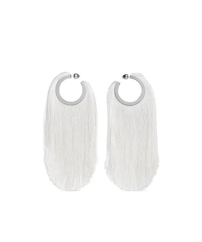 Alaïa Fringed Earrings In White