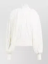 Alaïa Fringed Yarn Knit Merino Wool Top In White