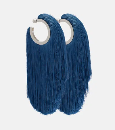 Alaïa Fringed Hoop Earrings In Blue