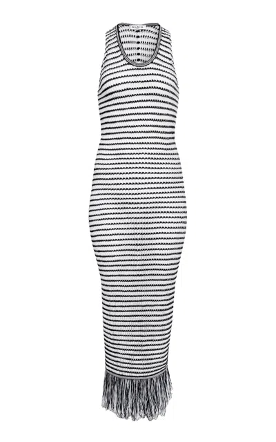 Alaïa Long Dress In Blancnoir