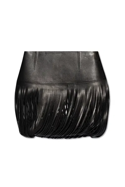 Alaïa Fringed Skirt In Black