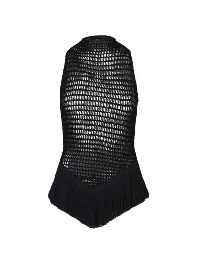 Alaïa Fringed Top In Black