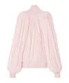 Alaïa Turtleneck Fringed Wool-blend Top In Pink