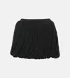 Alaïa Fringed Wool Miniskirt In Black