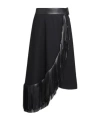 Shop Alaïa Fringed Skirt In Black
