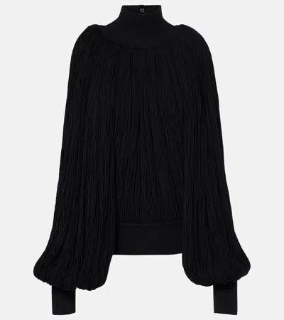 Alaïa Fringed Wool Sweater In Weiss