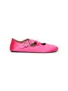 Alaïa Fuchsia Satin Flat Criss Cross Ballet Flats