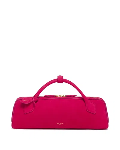 Alaïa Fuchsia Suede Le Teckel Clutch In Purple