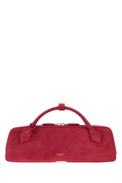 Alaïa Alaia Fuchsia Suede Teckel Handbag In Pink