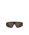 Alaïa Acetate Aviator Mask Sunglasses In Brown