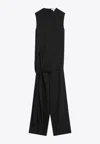 Alaïa Alaia Full Jumpsuit With A Belt At The Waist Women In Blue