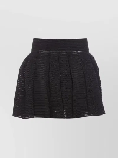 Alaïa Full Skirt With Pleated High Waist In Black