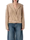 Alaïa Alaia Full-coverage Hooded Biker Jacket Size 38 In Brown