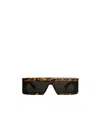 Alaïa Acetate Rectangular Mask Sunglasses In Multi