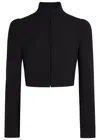 Alaïa Funnel-neck Cavalry Twill Cropped Jacket In Multi