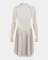 Alaïa Funnel-neck Chainmail Mesh Knit Mini Dress In Argent