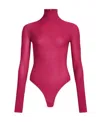 Alaïa Turtleneck Jersey Bodysuit In Pink