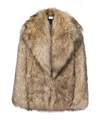 Alaïa Fur Coat With Lapel In Brown