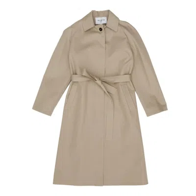 Alaïa Long-sleeved Belted Coat In Blue