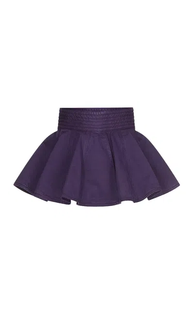 Alaïa Garment-dyed Denim Peplum Belt In Green