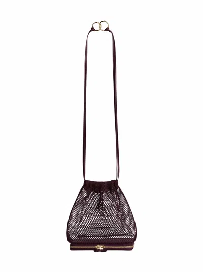 Alaïa Garnet Red Le Pochon Drawstring Bag In Burgundy