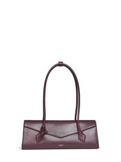 Alaïa Garnet Red Le Teckel Flap Medium Shoulder Bag In Brown