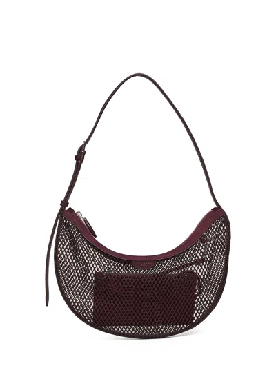 Alaïa Garnet Red One Piece Demi Lune Shoulder Bag In Burgundy
