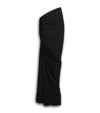 Alaïa Gathered Asymmetric Maxi Skirt In Black