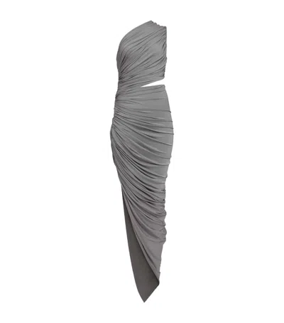 Alaïa Gathered Asymmetric Midi Dress In Sand