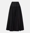 Alaïa Gathered Cotton Poplin Maxi Skirt