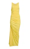 Alaïa Gathered Jersey Maxi Dress