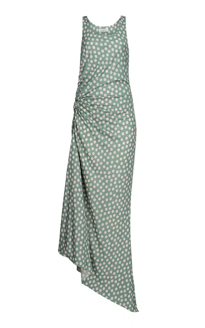 Alaïa Gathered Jersey Maxi Dress In Green