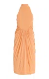 ALAÏA GATHERED JERSEY MAXI DRESS