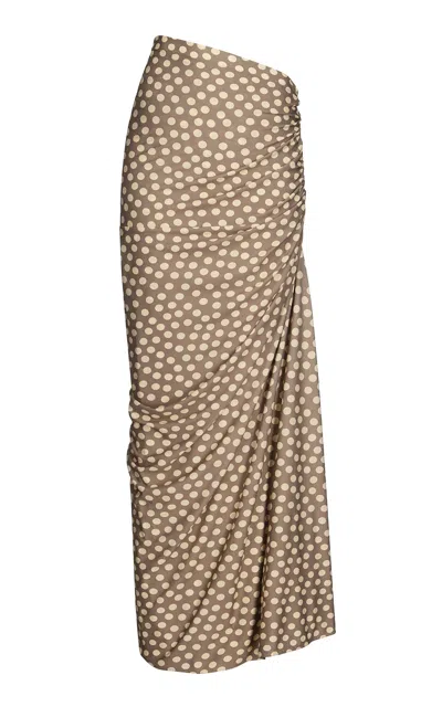 Alaïa Gathered Jersey Maxi Skirt In Neutral