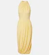 Alaïa Gathered Jersey Midi Dress In Yellow