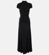 Alaïa Womens Alaia Gathered Sleeveless Stretch-woven Maxi Dress In Black