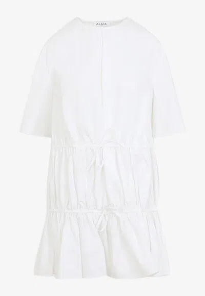 ALAÏA GATHERED MINI DRESS