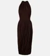 Alaïa Womens Ebene Twisted Sleeveless Jersey Midi Dress In Brown