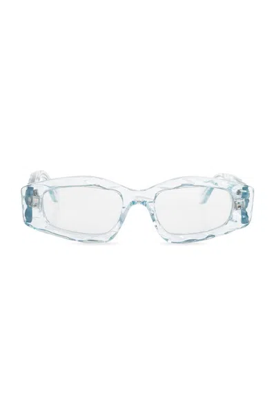 Alaïa With Geometric Shape Sunglasses Light Blue