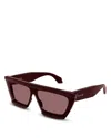 Alaïa Mask Rectangular Sunglasses In Burgundy