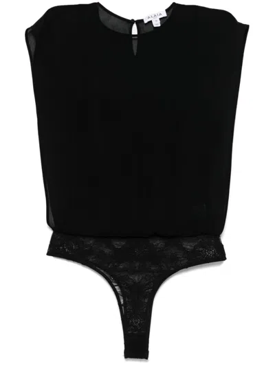 Alaïa Georgette Bodysuit Top