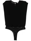 Alaïa Georgette Bodysuit Top In Black