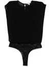 Alaïa Georgette Bodysuit Top In Black