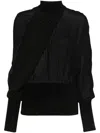 Alaïa Georgette Cape-detail Blouse In Black