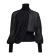Alaïa Georgette Cape-detail Blouse In Black
