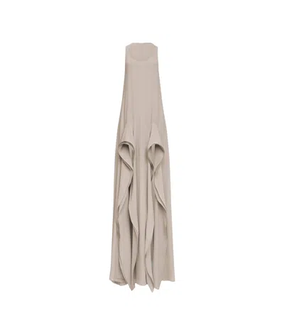 Alaïa Georgette Ruffle Dress In Brown