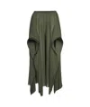 Alaïa Georgette Ruffle Pants In Green