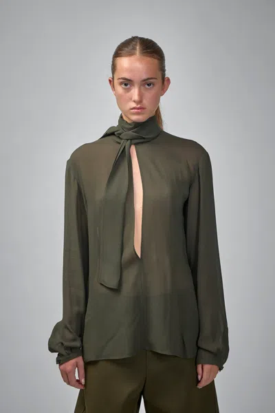 Alaïa Georgette Scarf Blouse