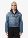 Alaïa Denim Jacket Reversible Design Buckle Belt In Blue